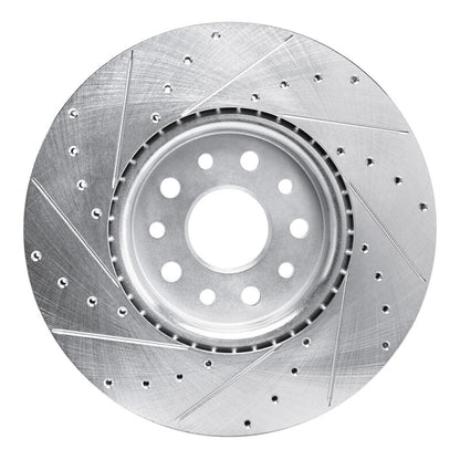 R1 Concepts R1 21-25 Dodge Charger Daytona Front Right Drilled & Slotted Silver Brake Rotor