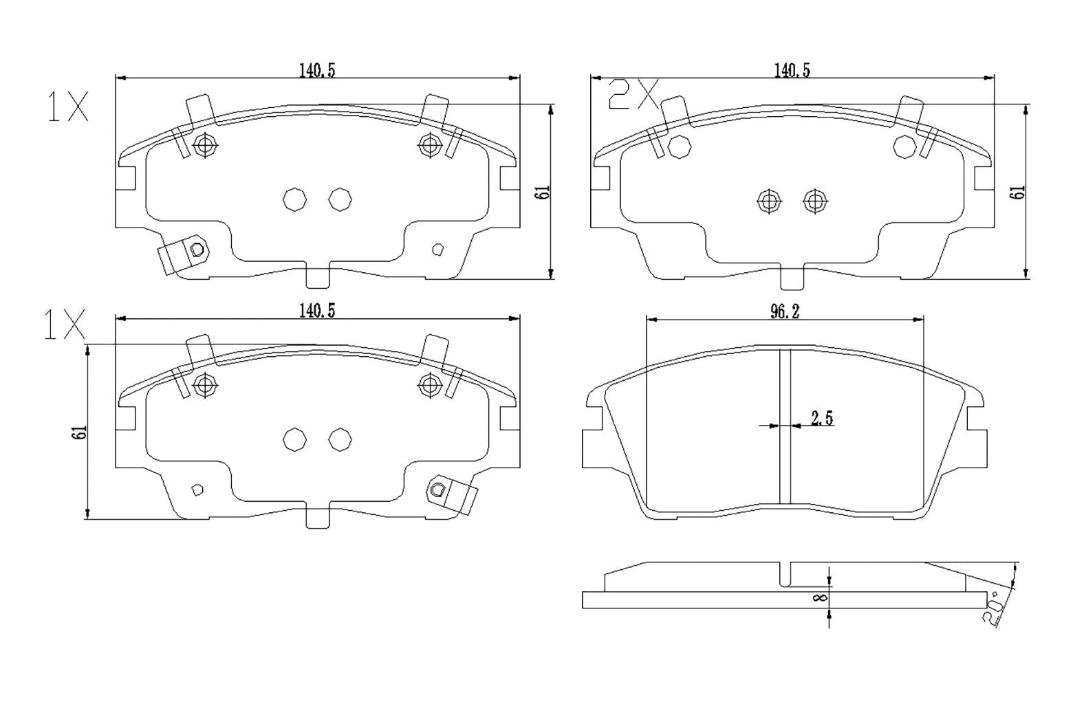 BOGAP Y8210167 Brake Pad Set, Disc Brake