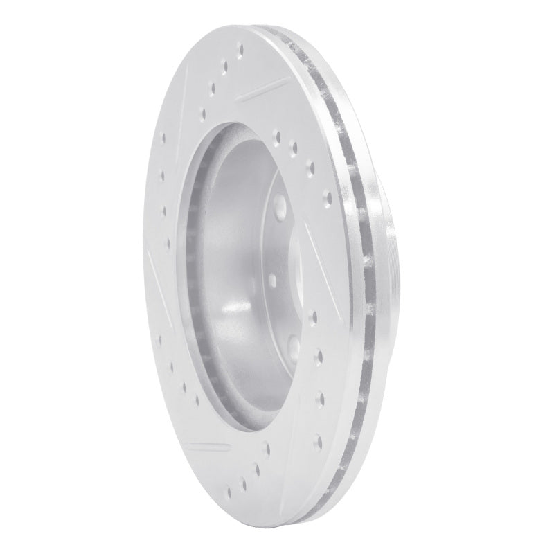 R1 Concepts R1 83-87 Honda Prelude Front Right Drilled & Slotted Silver Brake Rotor