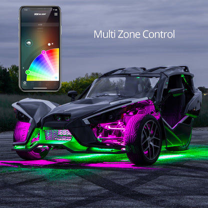 XKGLOW XK Glow LED Underglow Light Kit for Polaris Slingshot XKCHROME Smartphone App Controller (Advanced)