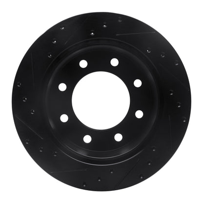 R1 Concepts R1 99-25 Chevrolet Express 3500 Rear Right Drilled & Slotted Black Brake Rotor