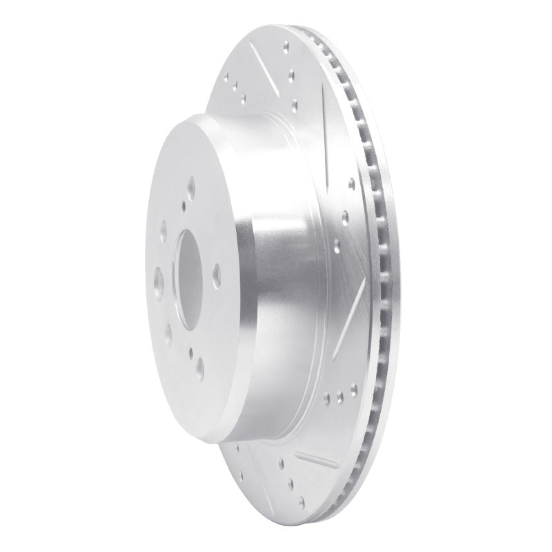 R1 Concepts R1 06-20 Lexus IS250 Rear Right Drilled & Slotted Silver Brake Rotor