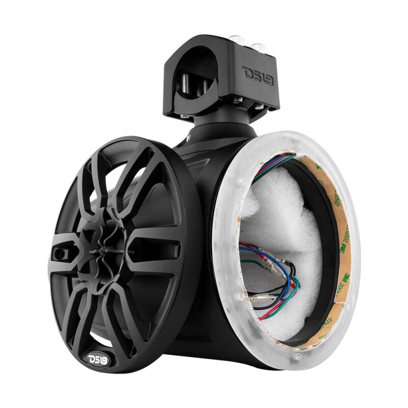 DS18 Marine And Powersports Towers Speakers Not Included 8in RGB LED Lights Black