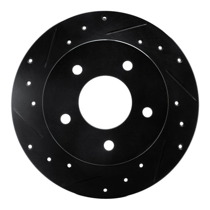 R1 Concepts R1 84-88 Pontiac 6000 Rear Left Drilled & Slotted Black Brake Rotor