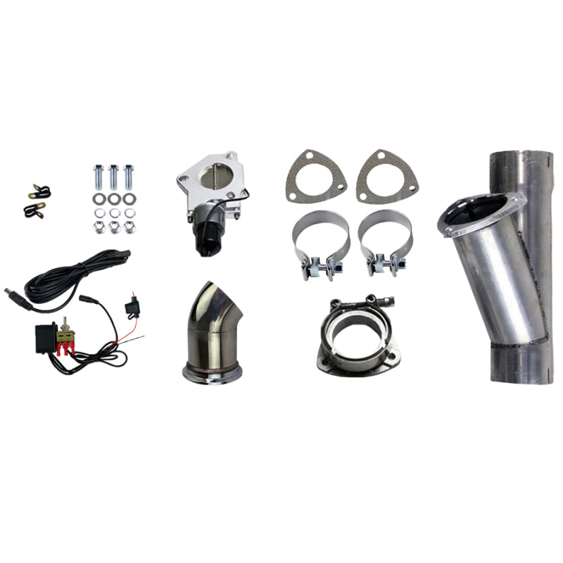 Granatelli Motor Sports Granatelli 2.5in Aluminized Mild Steel Electronic Exhaust Cutout System w/Slip Fit & Band Clamps
