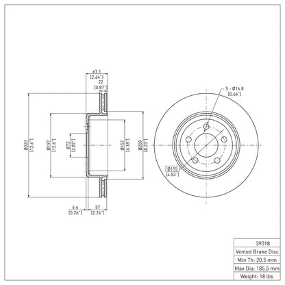 DFC 05-23 Chrysler 300 Rear Brake Rotor