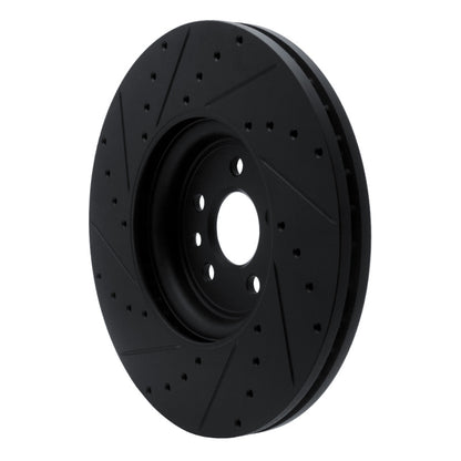 R1 Concepts R1 2017-2020 Jaguar F-Pace Front Right Drilled & Slotted Black Brake Rotor