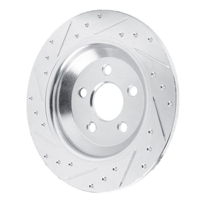 R1 Concepts R1 22-25 Ford Maverick Rear Right Drilled & Slotted Silver Brake Rotor