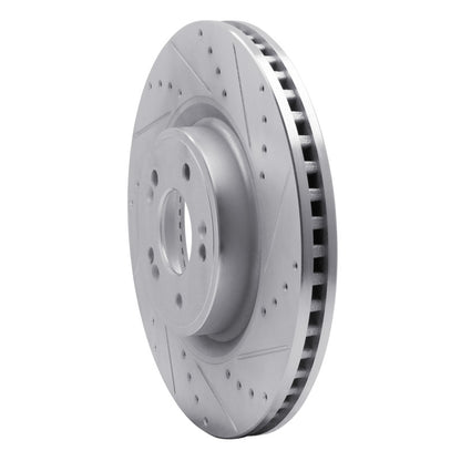 R1 Concepts R1 18-20 Genesis G80 Front Right Drilled & Slotted Silver Brake Rotor