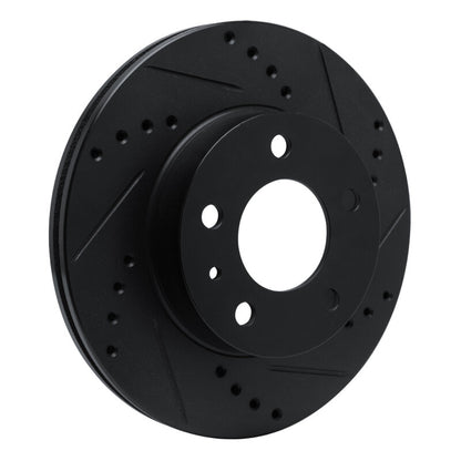 R1 Concepts R1 82-90 Volvo 740 Front Right Drilled & Slotted Black Brake Rotor