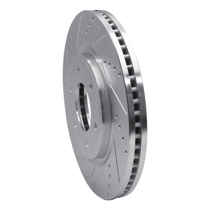 R1 Concepts R1 07-24 Infiniti QX56 Front Left Drilled & Slotted Silver Brake Rotor