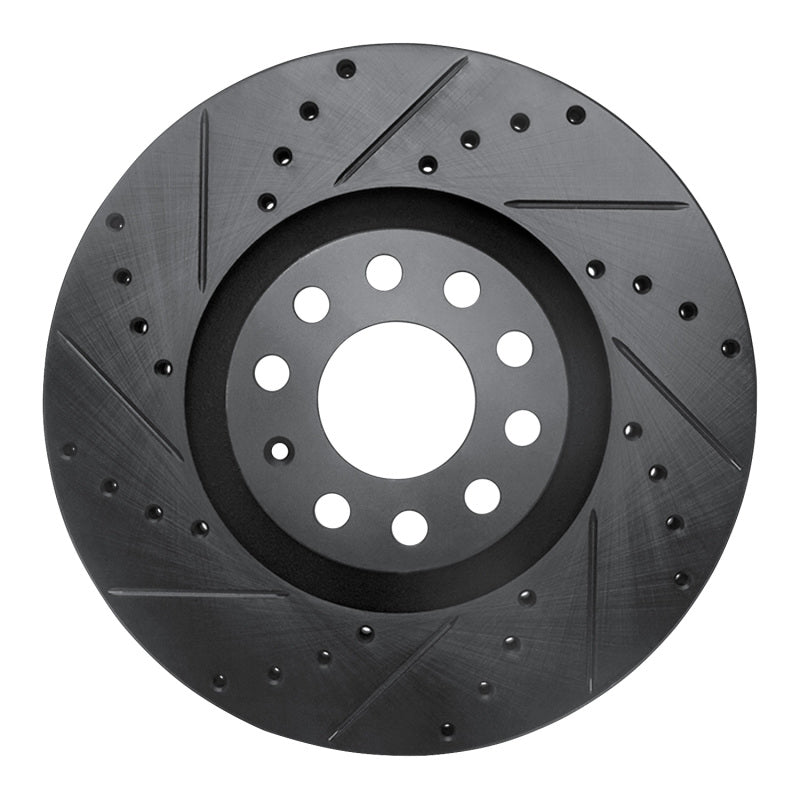 R1 Concepts R1 98-09 Audi A4 (Mexico) Front Left Drilled & Slotted Black Brake Rotor