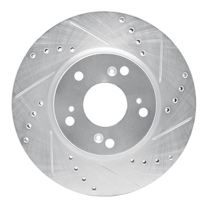 R1 Concepts R1 03-17 Acura ILX Front Right Drilled & Slotted Silver Brake Rotor