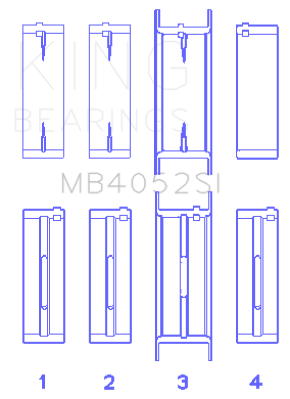 King Engine Bearings Ford 232 (3.8L) (Size +0.25mm) Main Bearing Set