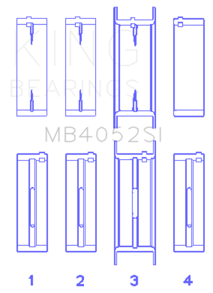 King Engine Bearings Ford 232 (3.8L) (Size +0.25mm) Main Bearing Set