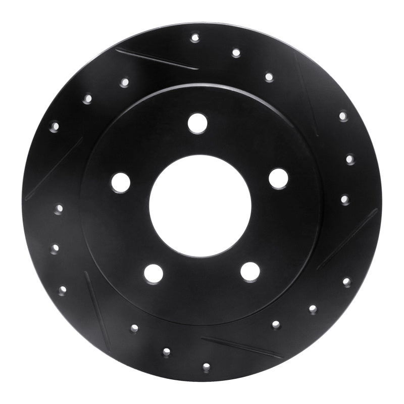 R1 Concepts R1 88-94 Buick Regal Rear Right Drilled & Slotted Black Brake Rotor