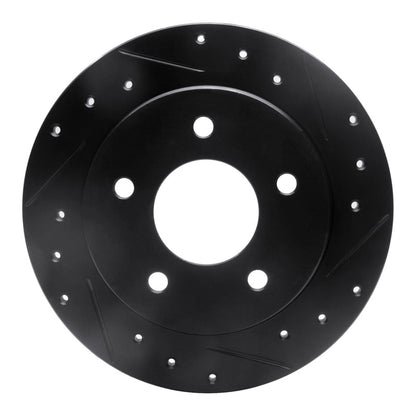 R1 Concepts R1 88-94 Buick Regal Rear Right Drilled & Slotted Black Brake Rotor