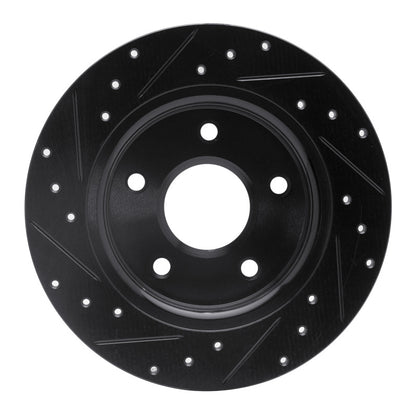 R1 Concepts R1 08-16 Chrysler Town & Country Rear Right Drilled & Slotted Black Brake Rotor