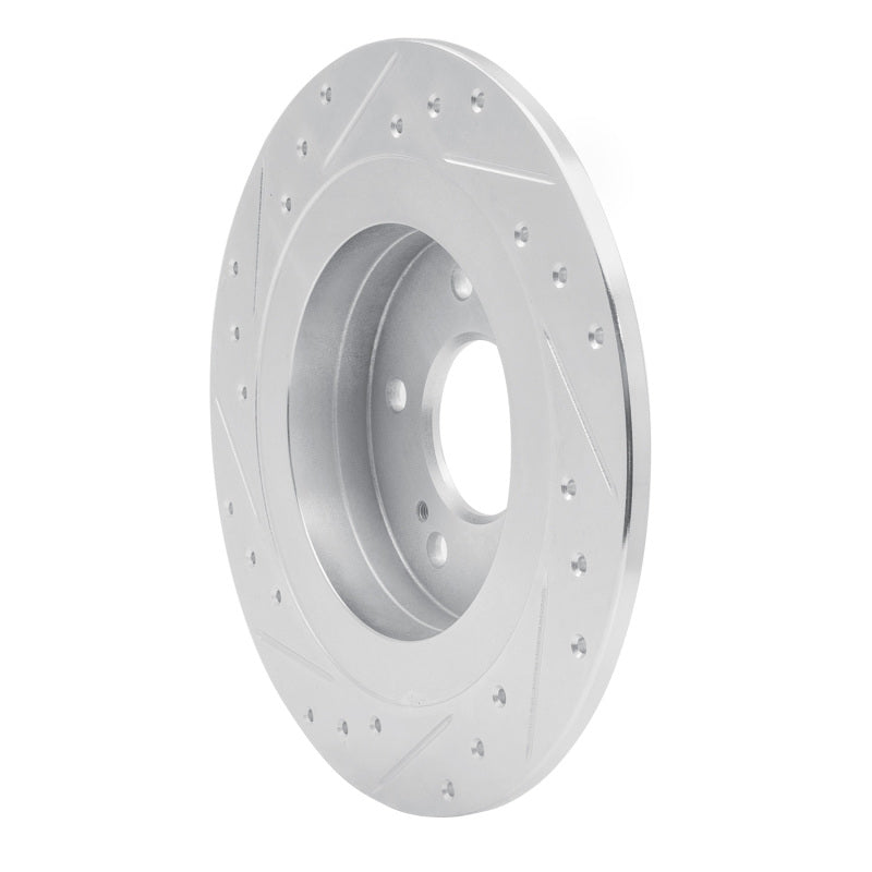 R1 Concepts R1 84-88 Nissan 200SX Rear Right Drilled & Slotted Silver Brake Rotor