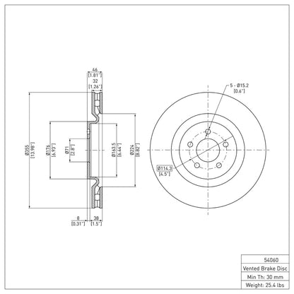 DFC 07-14 Ford Mustang Front GeoSPEC Coated Rotor