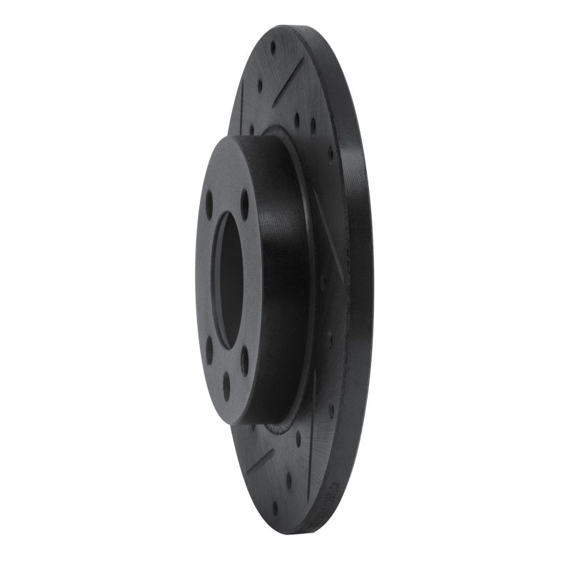R1 Concepts R1 73-05 Audi Fox Front Left Drilled & Slotted Black Brake Rotor