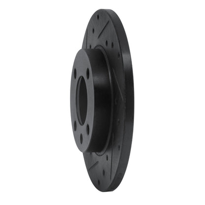 R1 Concepts R1 73-05 Audi Fox Front Left Drilled & Slotted Black Brake Rotor