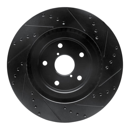 R1 Concepts R1 -24 Subaru Forester Front Left Drilled & Slotted Black Brake Rotor