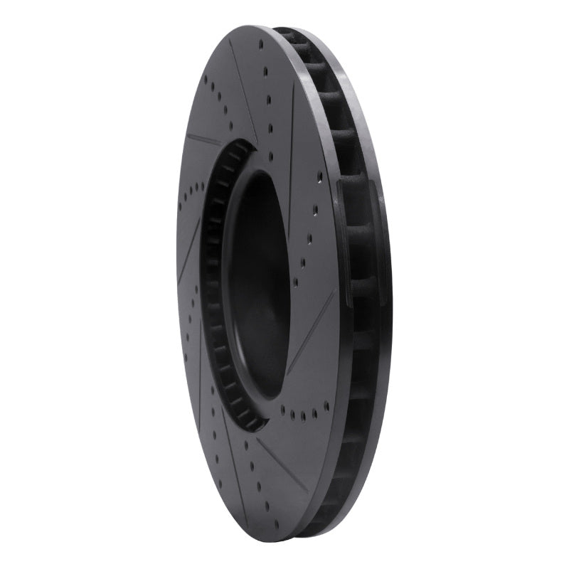 R1 Concepts R1 10-12 Land Rover Range Rover Front Left Drilled & Slotted Black Brake Rotor