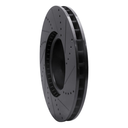 R1 Concepts R1 10-12 Land Rover Range Rover Front Left Drilled & Slotted Black Brake Rotor