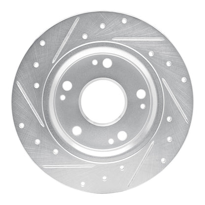 R1 Concepts R1 11-15 Honda CR-Z Rear Right Drilled & Slotted Silver Brake Rotor