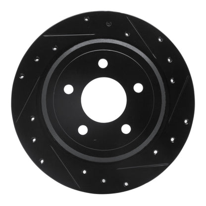 R1 Concepts R1 03-11 Ford Crown Victoria Rear Right Drilled & Slotted Black Brake Rotor