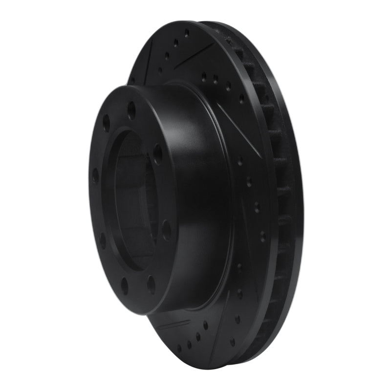 R1 Concepts R1 76-79 Ford F-250 4WD (Excl Super Duty) Front Left Drilled & Slotted Black Brake Rotor