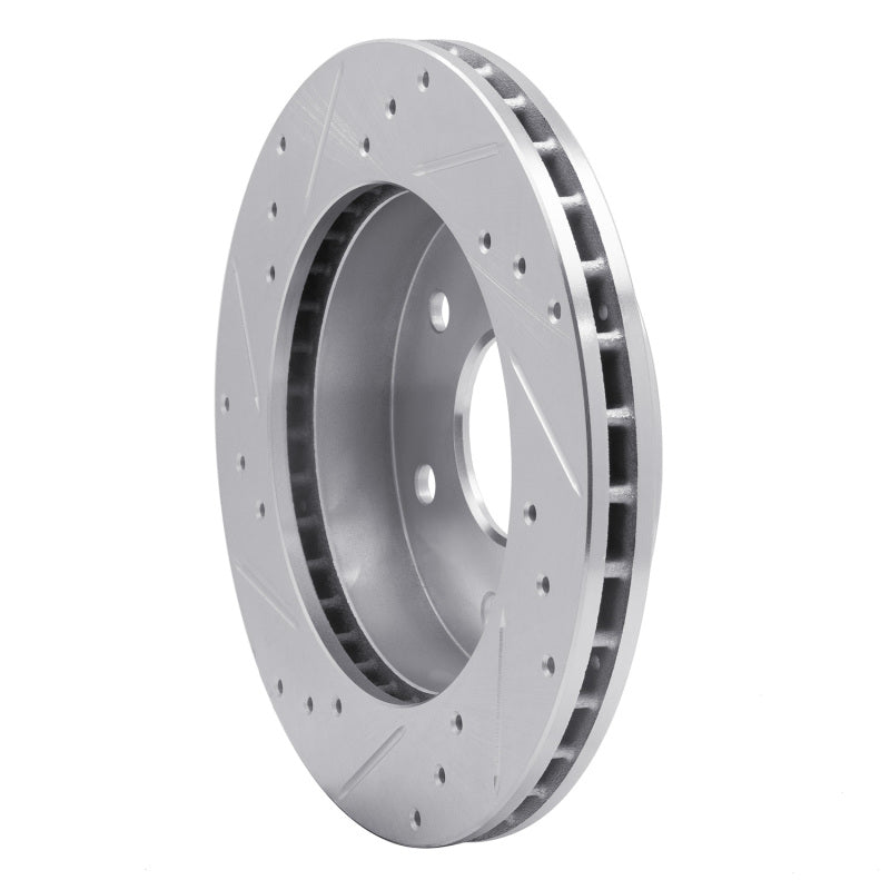 R1 Concepts R1 88-91 Chevrolet K1500 Front Right Drilled & Slotted Silver Brake Rotor