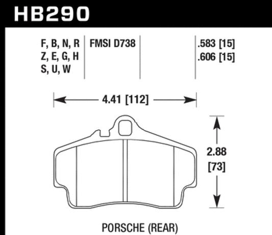 Hawk Performance Hawk 98-08 Porsche 911 Rear ER-1 Brake Pad Set