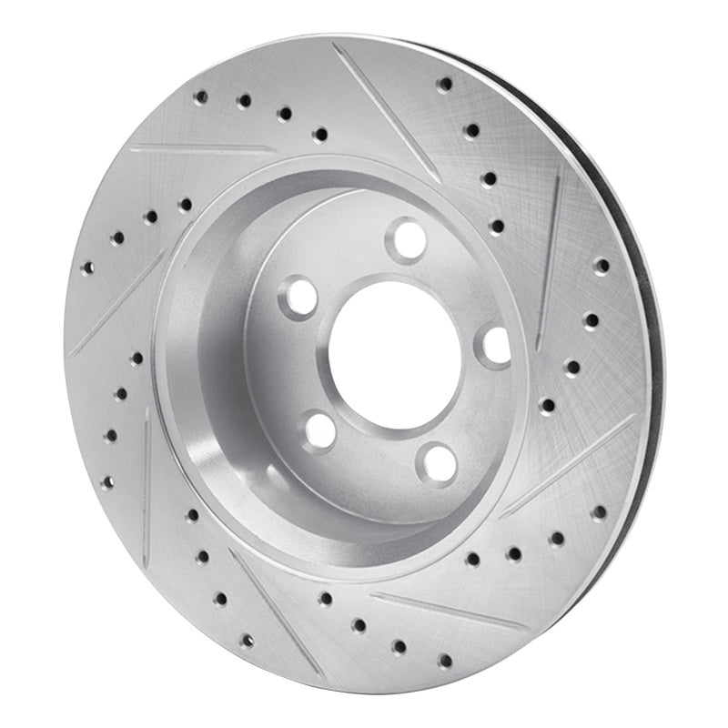 R1 Concepts R1 07-12 Dodge Nitro Front Left Drilled & Slotted Silver Brake Rotor
