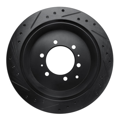 R1 Concepts R1 93-97 Lexus LX450 Rear Right Drilled & Slotted Black Brake Rotor