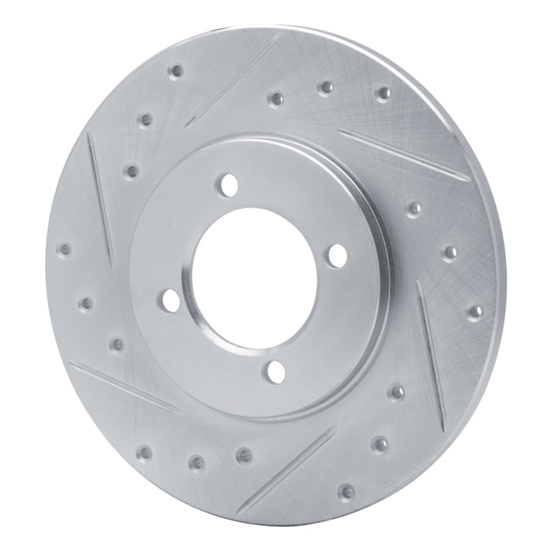 R1 Concepts R1 80-83 Toyota Corolla (US/Canada) Front Left Drilled & Slotted Silver Brake Rotor