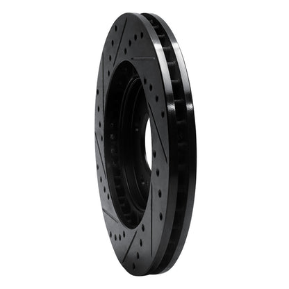 R1 Concepts R1 97-05 Acura NSX Front Right Drilled & Slotted Black Brake Rotor