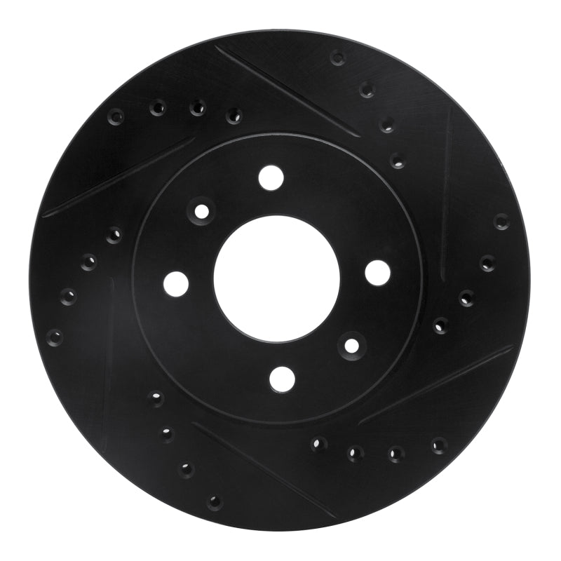 R1 Concepts R1 12-25 Dodge Attitude (Mexico) Front Right Drilled & Slotted Black Brake Rotor
