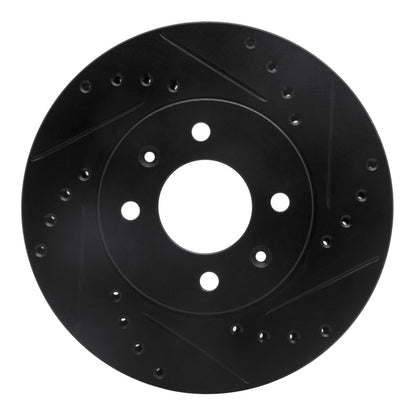 R1 Concepts R1 12-25 Dodge Attitude (Mexico) Front Right Drilled & Slotted Black Brake Rotor