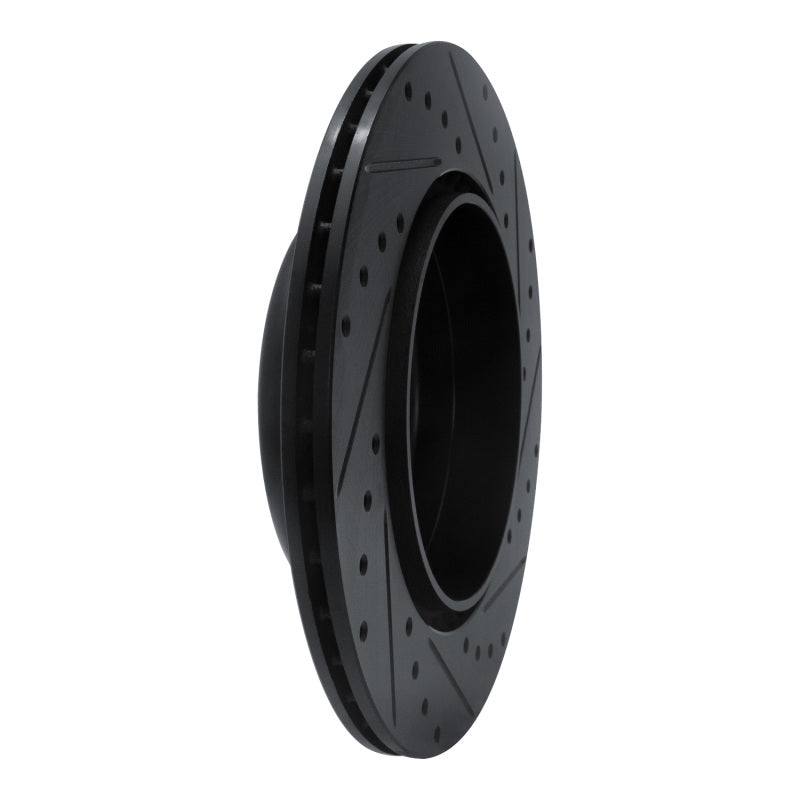 R1 Concepts R1 11-16 BMW 535I Rear Right Drilled & Slotted Black Brake Rotor