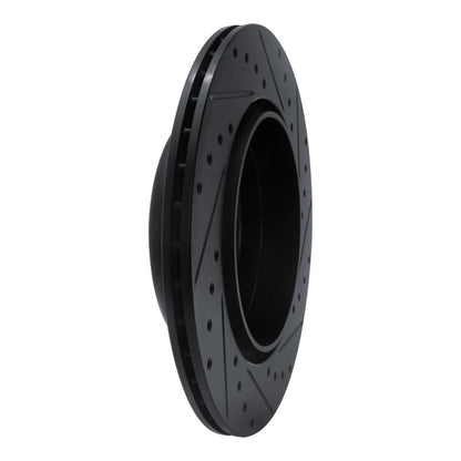 R1 Concepts R1 11-16 BMW 535I Rear Right Drilled & Slotted Black Brake Rotor