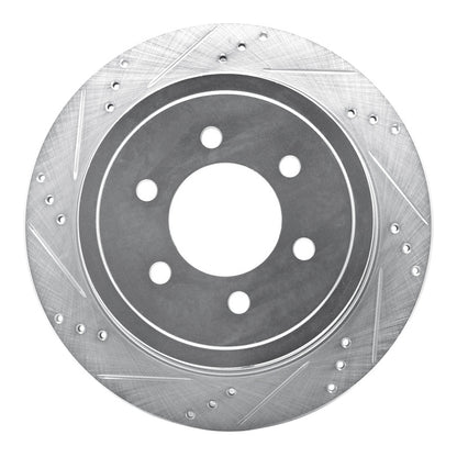 R1 Concepts R1 04-11 Ford F-150 4WD Rear Left Drilled & Slotted Silver Brake Rotor