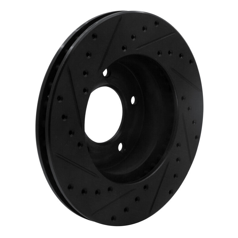R1 Concepts R1 90-97 Jaguar XJ6 Front Right Drilled & Slotted Black Brake Rotor