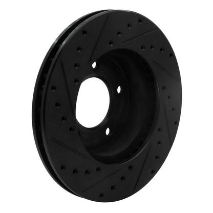 R1 Concepts R1 90-97 Jaguar XJ6 Front Right Drilled & Slotted Black Brake Rotor