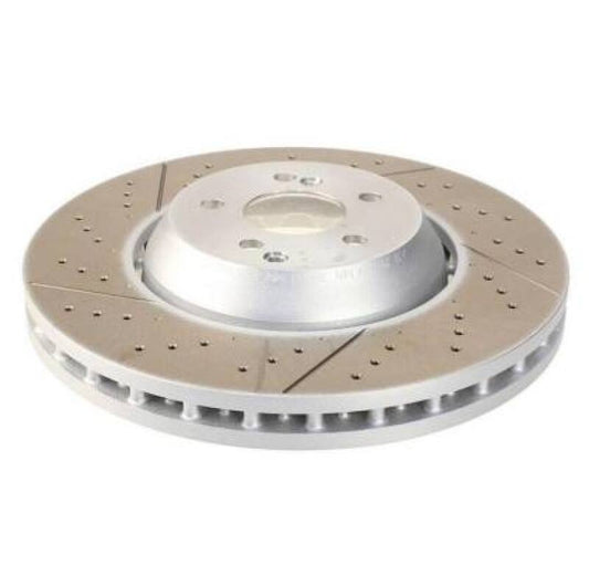 SHW Performance SHW 15-20 Dodge Challenger/Charger V6/V8 Front Drilled-Slotted Lightweight Brake Rotor (68184587AE)