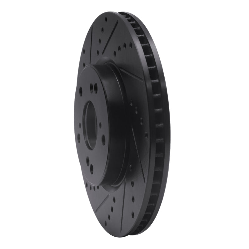 R1 Concepts R1 13-22 Honda Accord Coupe Front Left Drilled & Slotted Black Brake Rotor