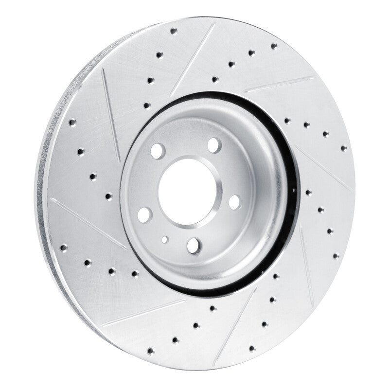 R1 Concepts R1 18-25 Audi SQ5 Sportback Front Right Drilled & Slotted Silver Brake Rotor