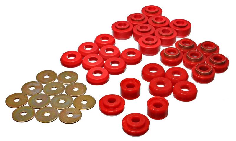 Energy Suspension Chevrolet 4 door Red Body Mounts (Recommended for Police/Taxi/Race)