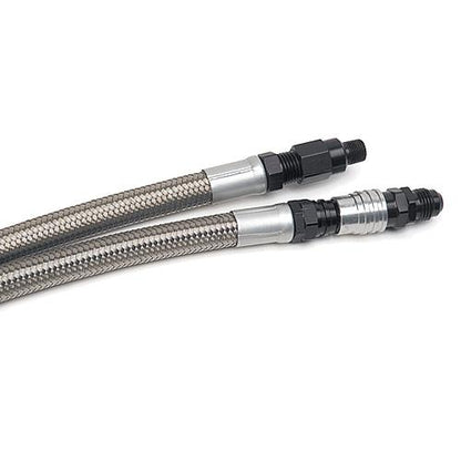 Russell Performance -8 AN to 4L80 Transmission Ports Adapter Fittings (Qty 2) - Black Zinc